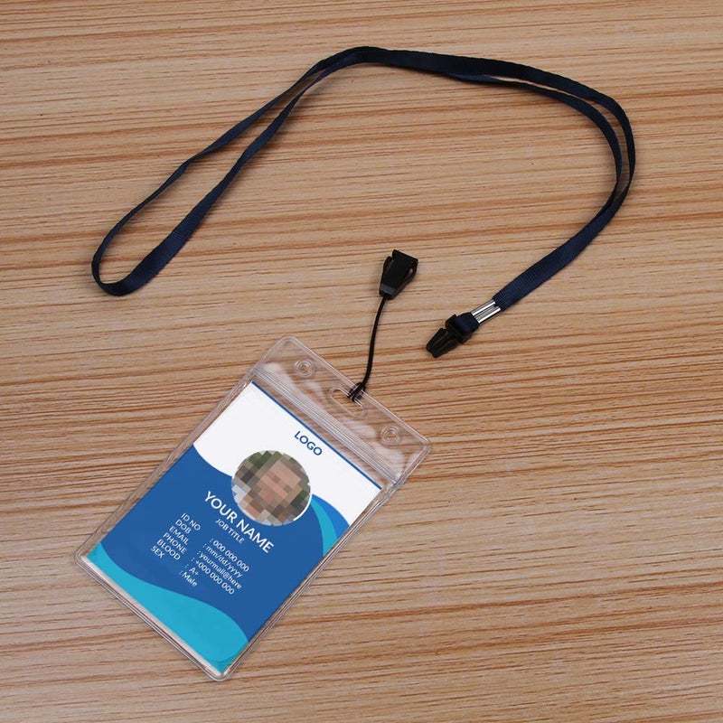 ICObuty Lanyard Detachable Neck Strap 100 Pcs Quick Release for ID Badge Holders Key USB Whistles (Black) - Image 2
